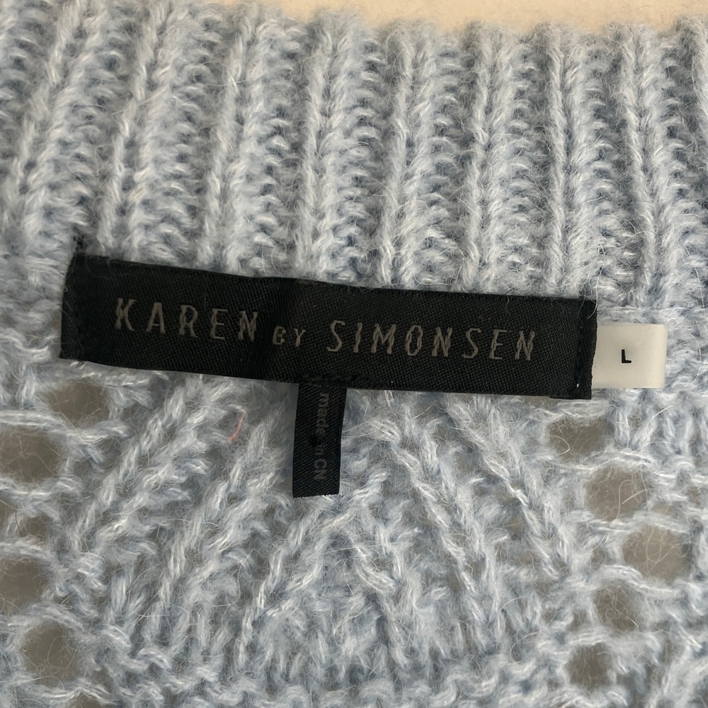 KAREN BY SIMONSEN CruzKB Knit Vest Acrylic/Wool/Alpaca Light Blue Women’s L - Picture 2 of 8